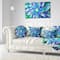 Designart - Huge Light Blue Fractal Flower - Floral Canvas Art Print